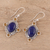 Lapis lazuli and citrine dangle earrings, 'Royal Frame' - Lapis Lazuli and Citrine Dangle Earrings from India