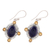 Lapis lazuli and citrine dangle earrings, 'Royal Frame' - Lapis Lazuli and Citrine Dangle Earrings from India