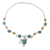 Citrine pendant necklace, 'Dew Blossom' - Citrine and Composite Turquoise Link Pendant Necklace