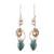 Citrine dangle earrings, 'Mystical Swirl' - Citrine and Composite Turquoise Dangle Earrings from India
