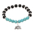 Onyx and composite turquoise beaded stretch bracelet, 'Harmonious Beauty' - Onyx and Composite Turquoise Elephant Bracelet from India (image 2c) thumbail