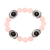 Rose quartz and onyx beaded stretch bracelet, 'Gemstone Glee' - Rose Quartz and Onyx Beaded Stretch Bracelet thumbail