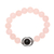 Rose quartz and onyx beaded stretch bracelet, 'Rosy Passion' - Rose Quartz and Onyx Beaded Stretch Bracelet from India (image 2a) thumbail