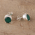 Onyx stud earrings, 'Beneath the Moon' - Sparkling Green Onyx Stud Earrings from India (image 2b) thumbail