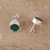 Onyx stud earrings, 'Beneath the Moon' - Sparkling Green Onyx Stud Earrings from India (image 2c) thumbail