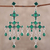 Onyx chandelier earrings, 'Gemstone Fountain' - Green Onyx Chandelier Earrings from India