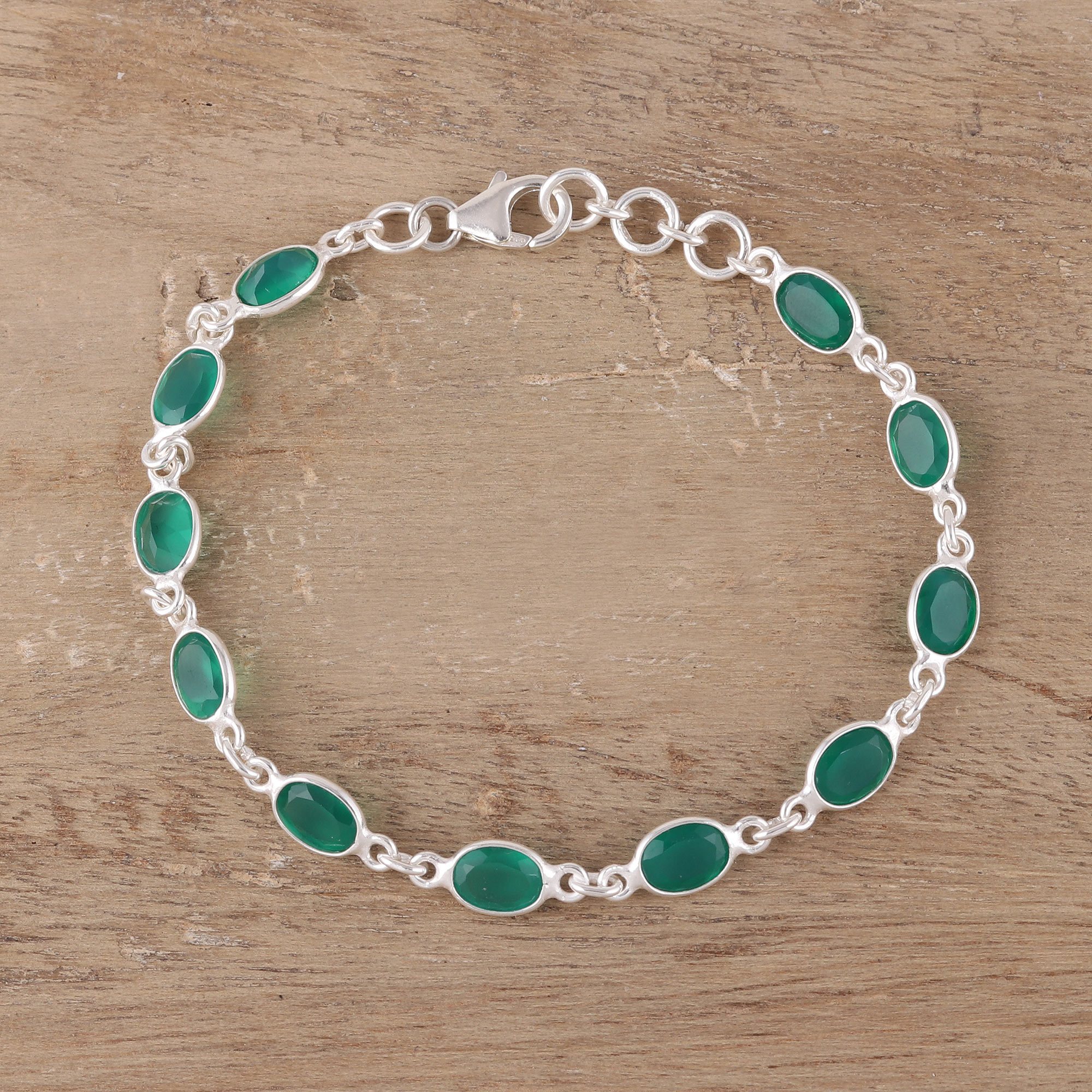 Unicef Market Green Onyx Tennis Bracelet From India Romantic Green