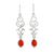 Onyx dangle earrings, 'Sublime Tendrils' - Open Work Orange Onyx Dangle Earrings from India