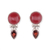 Carnelian and garnet dangle earrings, 'Flirty Moons' - Carnelian and Garnet Dangle Earrings from India
