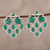 aretes colgantes de ónix - Aretes colgantes de ónix verde hechos a mano en la India