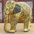 Papier mache sculpture, 'Golden Elephant' - Hand-Painted Papier Mache Elephant Sculpture from India thumbail