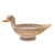 Papier mache decorative bowl, 'Leafy Duck in White' - Papier Mache Leaf Motif Duck Decorative Bowl from India