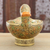 Papier mache decorative bowl, 'Leafy Duck in Gold' - Gold-Tone Papier Mache Duck Decorative Bowl from India