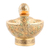 Papier mache decorative bowl, 'Leafy Duck in Gold' - Gold-Tone Papier Mache Duck Decorative Bowl from India