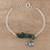Aventurine bracelet, 'Dangling Elephant' - Sterling Silver and Aventurine Elephant Bracelet from India (image 2) thumbail