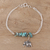 Sterling silver and composite turquoise bracelet, 'Dangling Elephant' - Sterling Silver and Composite Turquoise Elephant Bracelet (image 2) thumbail