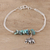 Sterling silver and composite turquoise bracelet, 'Dangling Elephant' - Sterling Silver and Composite Turquoise Elephant Bracelet (image 2b) thumbail