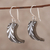Ceramic dangle earrings, 'Leafy Crescents' - Hand-Painted Ceramic Dangle Earrings from India