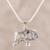 Collar colgante de plata esterlina - Collar con colgante de elefante de plata esterlina con patrón Jali