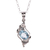 Rhodium plated blue topaz pendant necklace, 'Elegant Pool' - Rhodium Plated Blue Topaz Pendant Necklace from India
