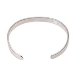 Sterling silver cuff bracelet, 'Simple Gleam' - Simple Sterling Silver Cuff Bracelet from India