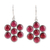 Garnet dangle earrings, 'Orb Bliss' - Garnet Cabochon Dangle Earrings from India thumbail