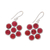 Garnet dangle earrings, 'Orb Bliss' - Garnet Cabochon Dangle Earrings from India