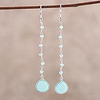 Featured review for Chalcedony dangle earrings, Morning Drops