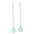 Chalcedony dangle earrings, 'Morning Drops' - 4 Carat Chalcedony Dangle Earrings from India thumbail