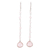 Rose quartz dangle earrings, 'Morning Drops' - 4-Carat Rose Quartz Dangle Earrings from India thumbail