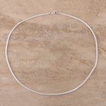 Sterling silver chain necklace, 'Omega Appeal' - Sterling Silver Omega Chain Necklace from India