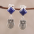 Pendientes colgantes de lapislázuli - Pendientes colgantes de búho de lapislázuli de la India