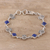Lapis lazuli link bracelet, 'Royal Owls' - Lapis Lazuli Owl Link Bracelet from India