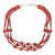 Carnelian and calcite beaded strand necklace, 'Cascading Sunset' - Carnelian and Calcite Beaded Strand Necklace from India