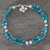 Cultured pearl and calcite beaded strand anklet, 'Nautical Song' - Cultured Pearl and Calcite Beaded Strand Anklet from India