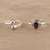 Amethyst and sterling silver rings, 'Gemstone Radiance' (pair) - Amethyst and Sterling Silver Rings Crafted in India (Pair)