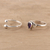 Amethyst and sterling silver rings, 'Gemstone Radiance' (pair) - Amethyst and Sterling Silver Rings Crafted in India (Pair)