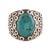 Men's sterling silver and reconstituted turquoise ring, 'Mysterious Rain' - Men's Sterling Silver and Reconstituted Turquoise Ring