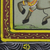 Diptych, 'Royal Beauty II' - Animal-Themed Folk Art Diptych in Green from India (image 2c) thumbail