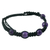 Quartz beaded macrame bracelet, 'Purple Shambhala' - Purple Quartz Beaded Macrame Bracelet from India