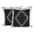 Cotton cushion covers, 'Dark Pattern' (pair) - Geometric Cotton Cushion Covers in Black (Pair) thumbail