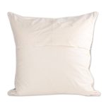 Cotton cushion covers, 'Geometric Stripes' (pair) - Cotton Cushion Covers with Black Geometric Patterns (Pair)