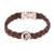 Sterling silver and diamond wristband bracelet, 'Glinting Om' - Sterling Silver and Diamond Om Wristband Bracelet from India (image 2a) thumbail