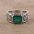 Men's onyx ring, 'Verdant Statement' - Men's Green Onyx Ring Crafted in India (image 2) thumbail