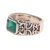 Men's onyx ring, 'Verdant Statement' - Men's Green Onyx Ring Crafted in India (image 2c) thumbail