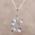 Rhodium plated blue topaz and ruby pendant necklace, 'Delightful Berries' - Rhodium Plated Blue Topaz and Ruby Pendant Necklace (image 2) thumbail