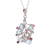 Rhodium plated blue topaz and ruby pendant necklace, 'Delightful Berries' - Rhodium Plated Blue Topaz and Ruby Pendant Necklace (image 2c) thumbail