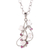 Rhodium plated moonstone and ruby pendant necklace, 'Elegant Radiance' - Rhodium Plated Moonstone and Ruby Pendant Necklace