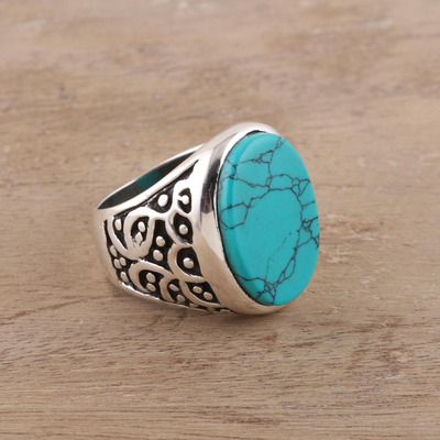 Amazon.com: Turquoise Ring Sterling Silver Ring For Women, Natural Kingman  Turquoise : Handmade Products
