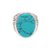 Men's sterling silver and reconstituted turquoise ring, 'Turquoise Vibe' - Men's Sterling Silver and Oval Recon. Turquoise Ring
